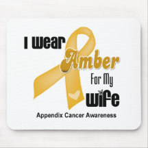 Amber Ribbon For My Wife - Appendix Cancer Mouse Pads