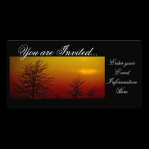 "Amber Sunset" Custom Invitation Wedding Birthday photo cards