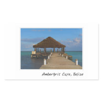 Ambergris Caye Belize Tropical Destination Rectangle Sticker