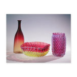 Amberina bottle, New England Glass Company, 1885 Postcards
