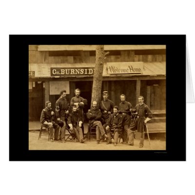 Ambrose Everett Burnside with RI Volunteers 1861 Greeting Cards by lc_civilwar