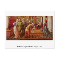 Ambrose Legend By Fra Filippo Lippi Post Cards