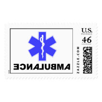 Ambulance - Backwards, Star of Life, Stamp