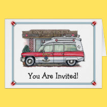 Ambulance Birthday Party Invitation cards