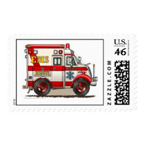 Ambulance EMS Box Truck Stamps
