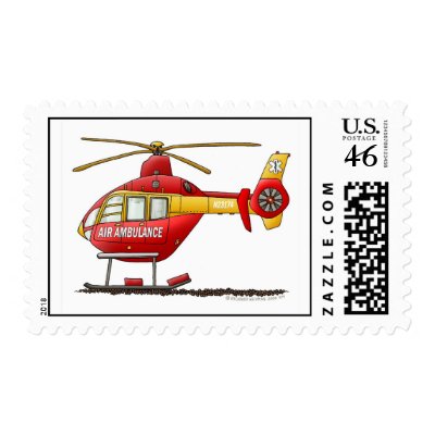 Ambulance EMS Rescue Helicopter Stamps by art1st