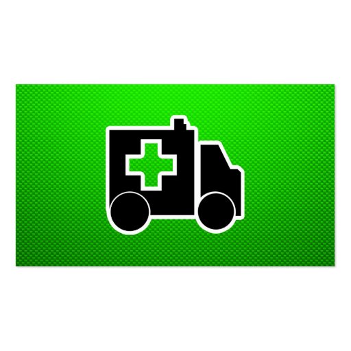 Ambulance; Green Business Card Templates (back side)