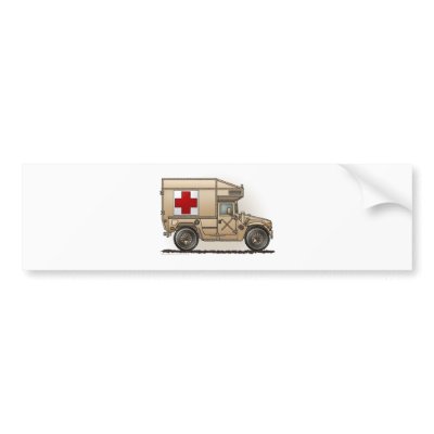 Ambulance Military Hummer Medic Bumper Sticker by art1st