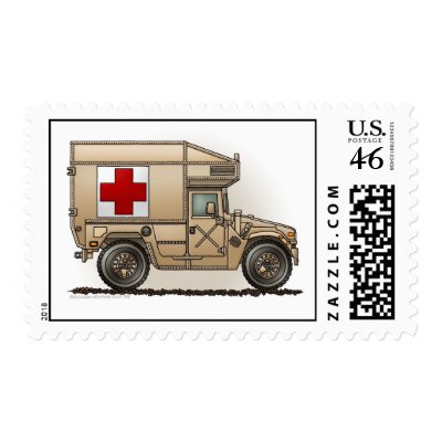 Ambulance Military Hummer Stamps by art1st