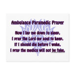 Ambulance Paramedic Prayer Post Card