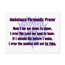 Ambulance Paramedic Prayer postcards