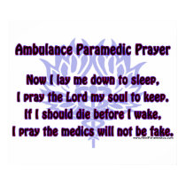 Ambulance Paramedic Prayer posters