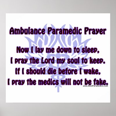 Ambulance Paramedic Prayer Print by RealSlogans