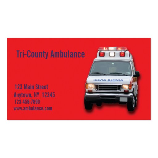 Ambulance Service Business Card (front side)
