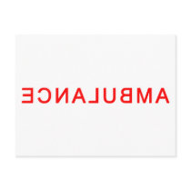 Ambulance Text Backwards postcards by RealSlogans Ambulance Text Backwards postcards