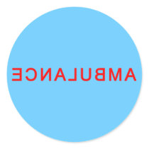 Ambulance Text Backwards stickers stickers