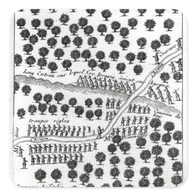 Ambush of the Iroquois Square Sticker by bridgemanart