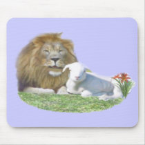 amd the Lom shall lie with the lamb Mousepads