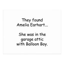 Amelia Earhart & Balloon Boy Post Card