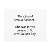 Amelia Earhart & Balloon Boy Post Card