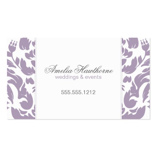 Amelia Lavender and Gray Elegant Business Card (back side)