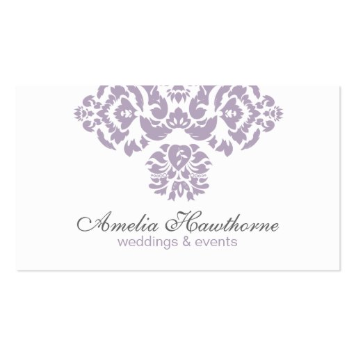 Amelia Lavender and Gray Elegant Business Card