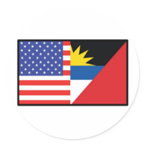 America Antiqua Barbuda Round Stickers