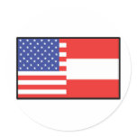 America Austria Round Stickers