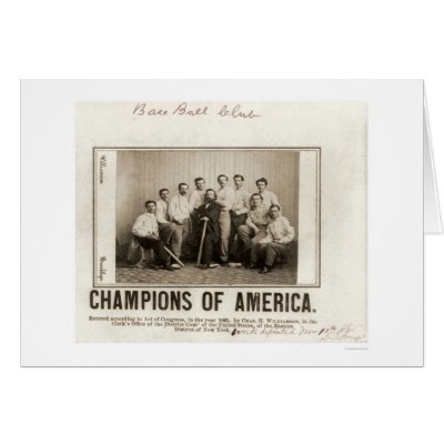 America Baseball Champions 1865 Greeting Cards by lc_baseball