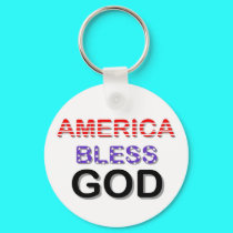 America Bless God keychains