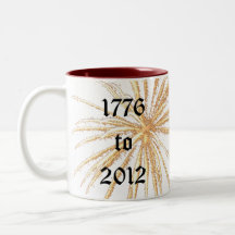 America Celebrates Flag Fireworks 4th of July 2012 Coffee Mugs