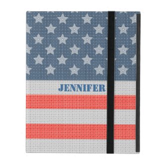 America Flag Diamonds And Glitter Texture iPad Cases