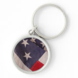 America flag premium round keychain