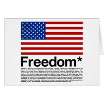 America: Freedom terms and conditions cards
