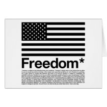 America: Freedom terms and conditions cards