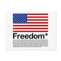 America: Freedom terms and conditions Post Cards