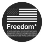America: Freedom terms and conditions Round Stickers