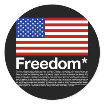 America: Freedom terms and conditions stickers