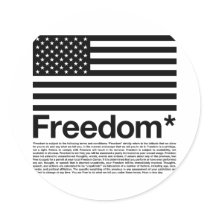 America: Freedom terms and conditions stickers