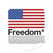America: Freedom terms and conditions stickers