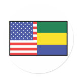 America Gabon Round Stickers
