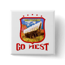America Go West Pinback Button