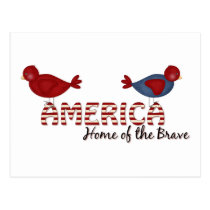 america home of the brave postcards