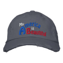 America is Beautiful, America's Song, Patriotic embroidered hats