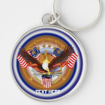 America  Key Chain Premium Round only