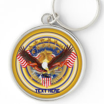 America  Key Chain Premium Round only