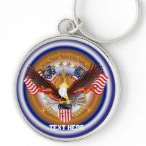 America  Key Chain Premium Round only