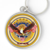 America  Key Chain Premium Round only
