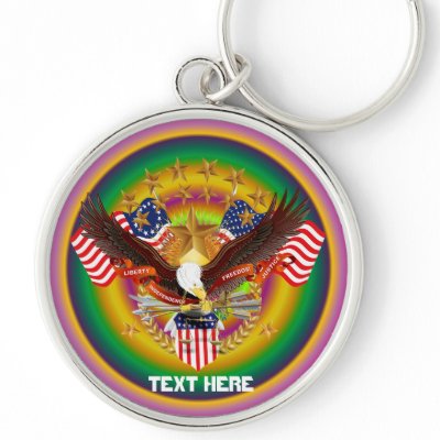 America  Key Chain Premium Round only by SpiritOfAmerica