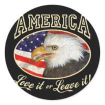 America Love It or Leave it (distressed) stickers by rightleaning America Love It or Leave it (distressed) stickers